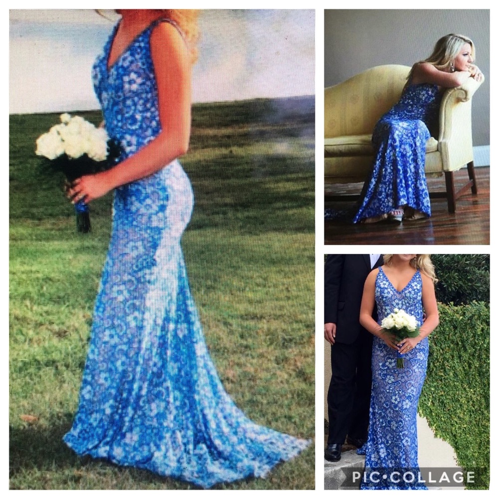 Blue lace Sherri Hill dress